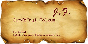 Jurányi Folkus névjegykártya